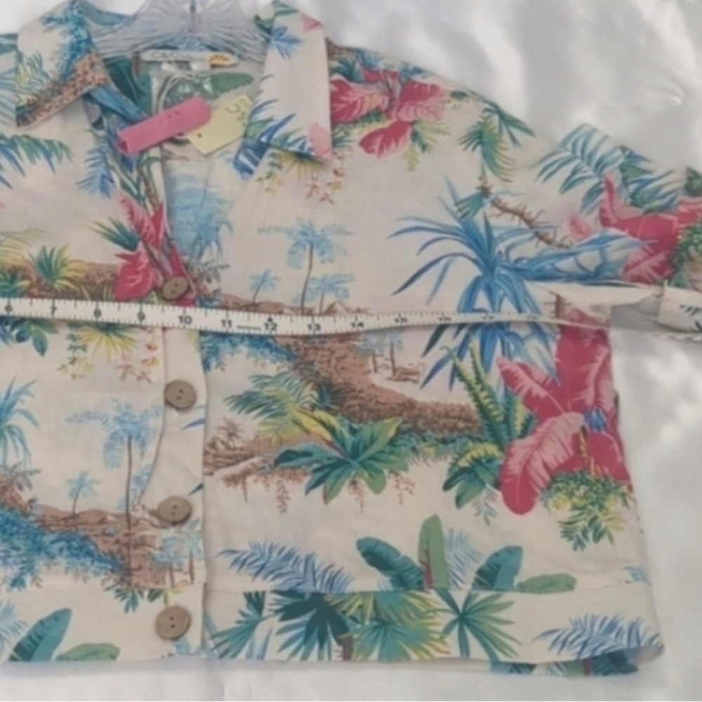 C&C Calfornia Tropical Cropped Jacket or Crop Top Xs - Picture 5 of 7